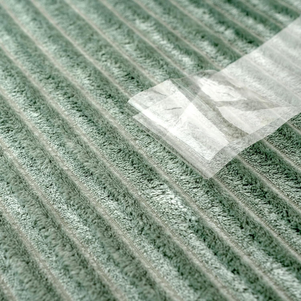 Sage Green 3D Ribbed Jacquard Blanket for Couch Plush Warm Cozy Bed Blanket for Bed Sofa Chair Throw Size 50"x60"