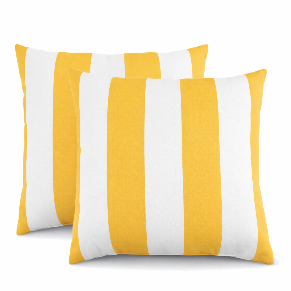 2 Pack Outdoor Throw Pillows, Waterproof & Fade-Resistant Patio Cushions for Garden, Porch, Poolside Furniture