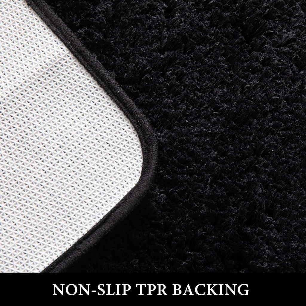 2 Piece, Small Soft Absorbent Microfiber Bath Mat Set, Non Slip Quick Dry Machine Washable Plush Shaggy Bath Rugs for Bathroom Floor, Tub and Shower, 16x24 inches