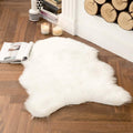 Faux Fur Sheepskin Rug Decorative Christmas Plush Shaggy Carpet for Bedside Sofa Floor 2 x 3 Feet, White