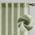 Sage Green Linen Curtains 84 Inch Length for Bedroom Living Room, Soft Thick Linen Textured Window Drapes Semi Sheer Light Filtering ,2 Panels