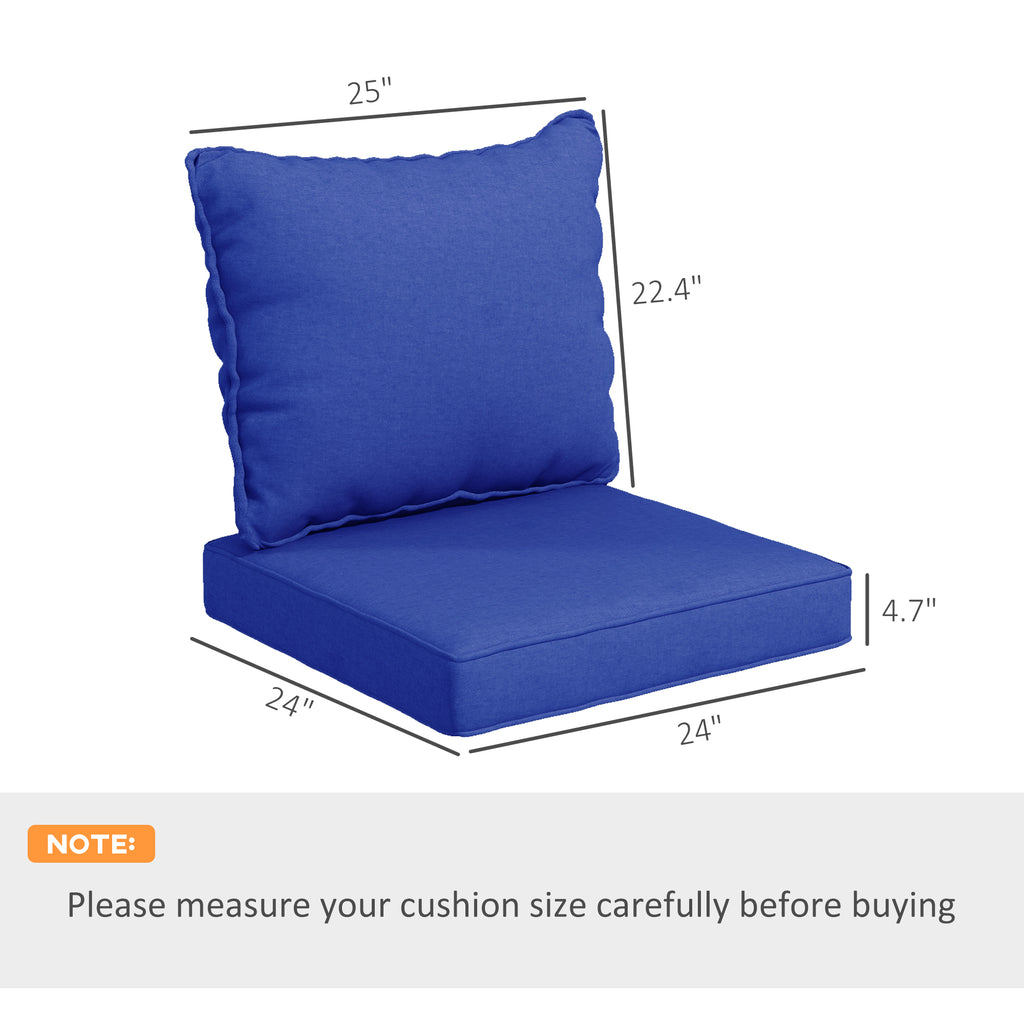 4-Piece Patio Chair Cushion and Back Pillow Set, Seat Replacement Patio, Cushions Set for Outdoor Garden Furniture, Navy Blue