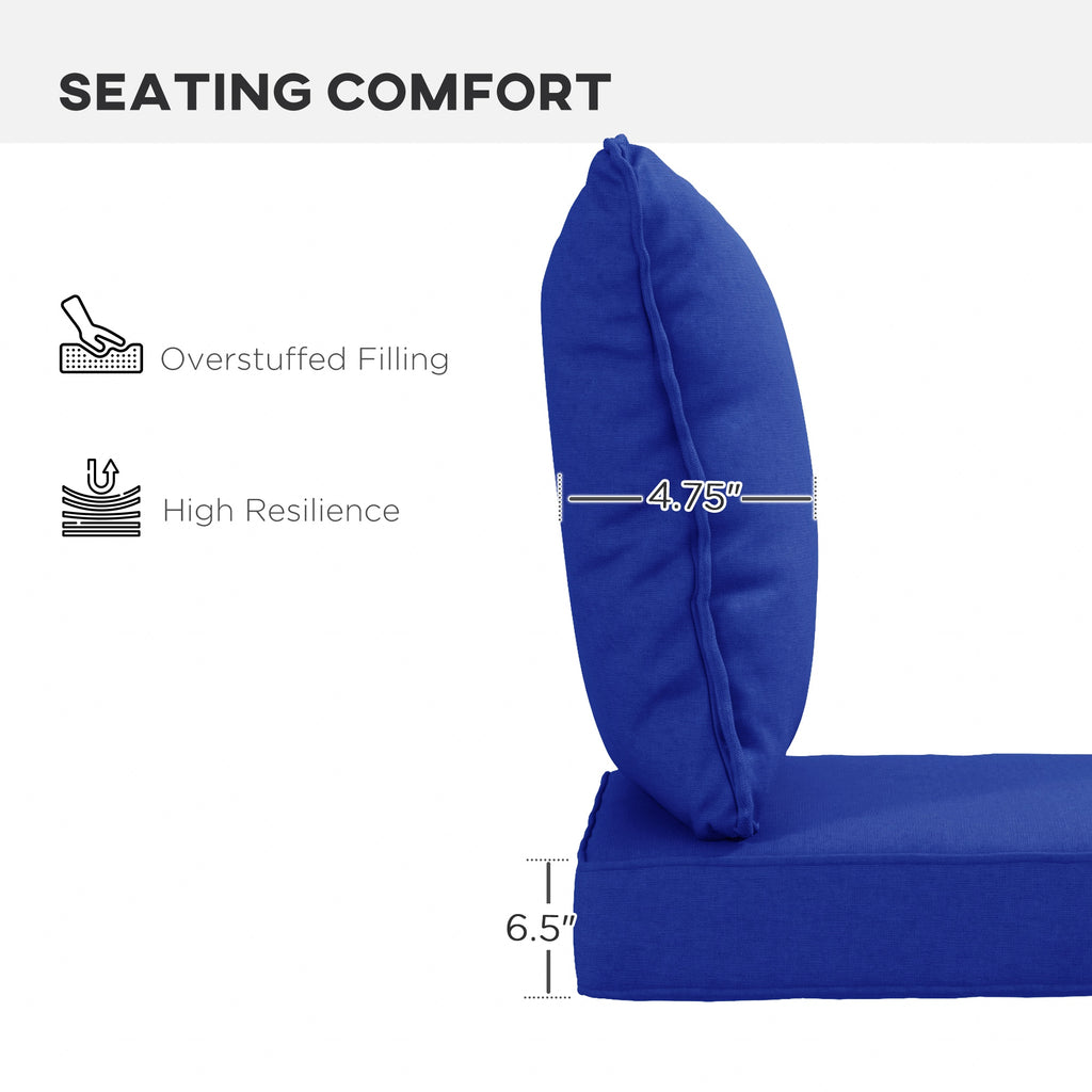 4-Piece Patio Chair Cushion and Back Pillow Set, Seat Replacement Patio, Cushions Set for Outdoor Garden Furniture, Navy Blue