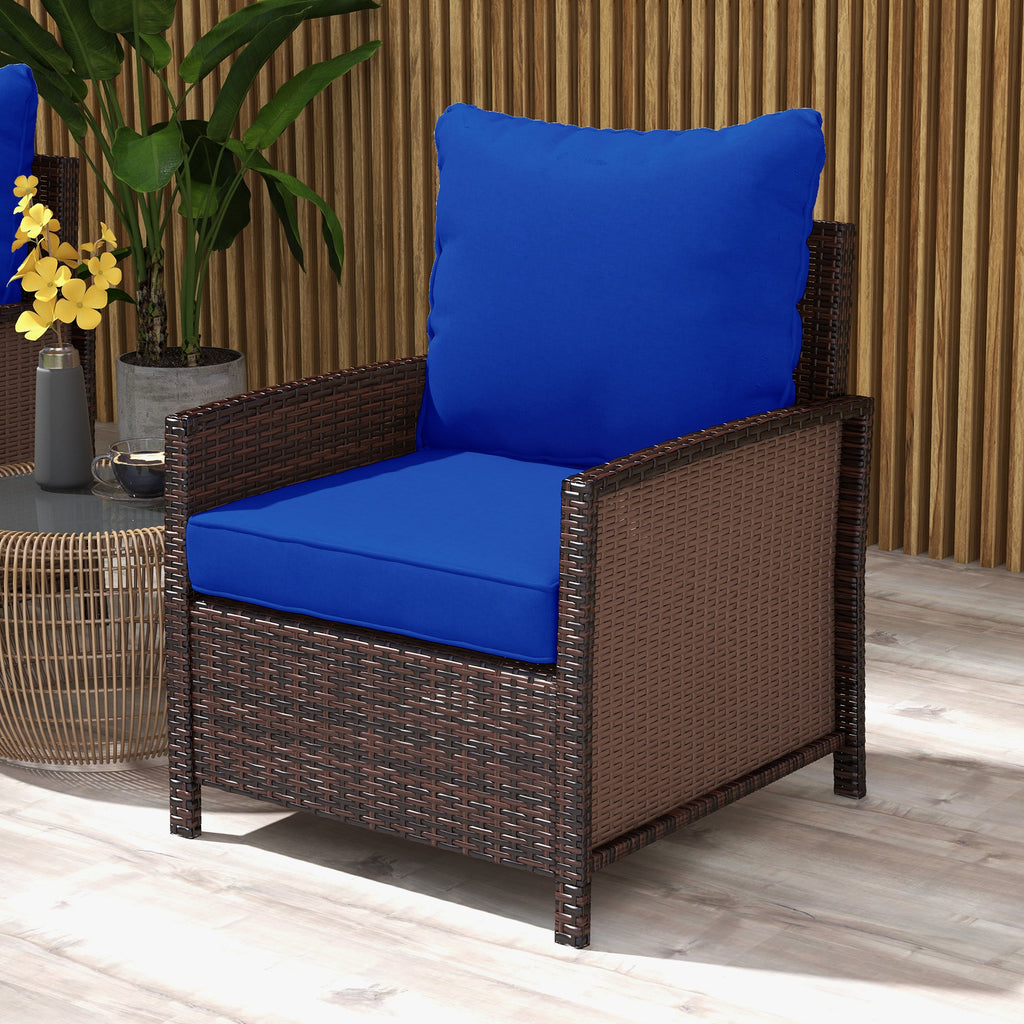4-Piece Patio Chair Cushion and Back Pillow Set, Seat Replacement Patio, Cushions Set for Outdoor Garden Furniture, Navy Blue