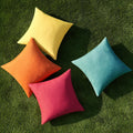 Pack of 4 Decorative Outdoor Throw Pillow Covers Linen Waterproof Pillow Covers