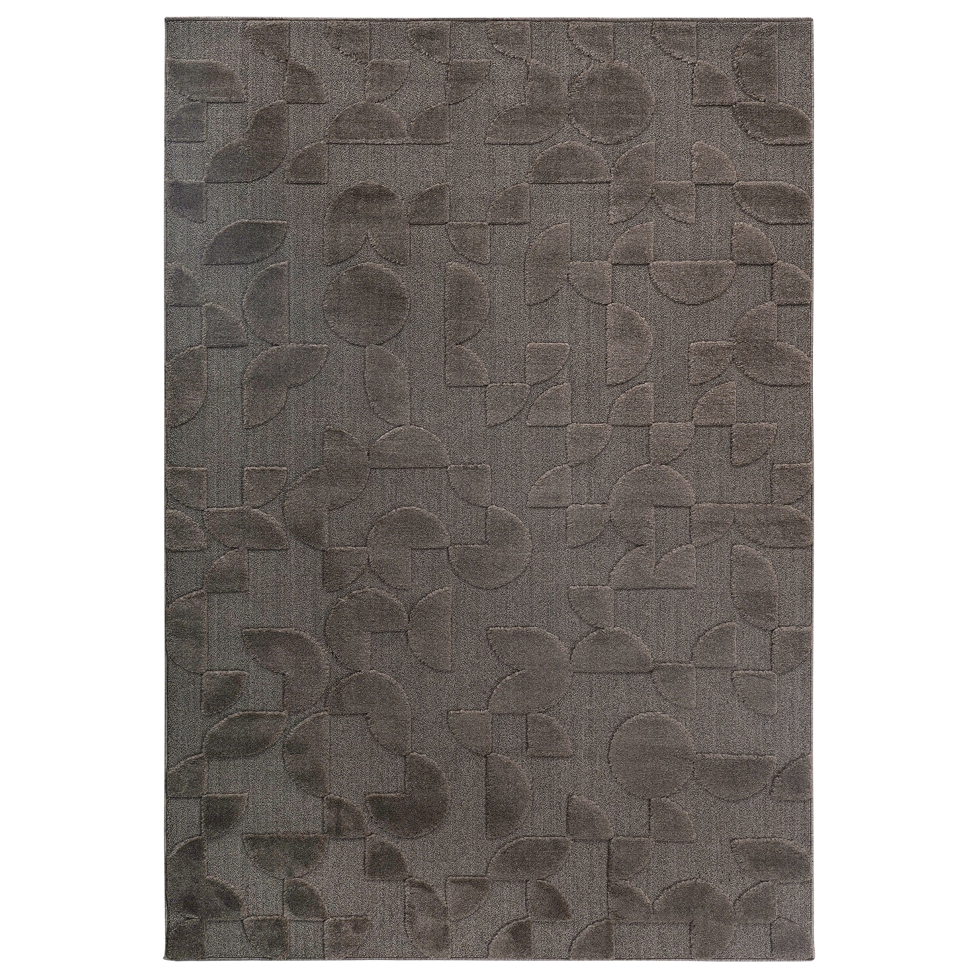 High-Low Brown Indoor Area Rug, 7'9''x10',  Non Shedding Carpet, Modern, Contemporary, Geometric, Bohemian, Bedroom