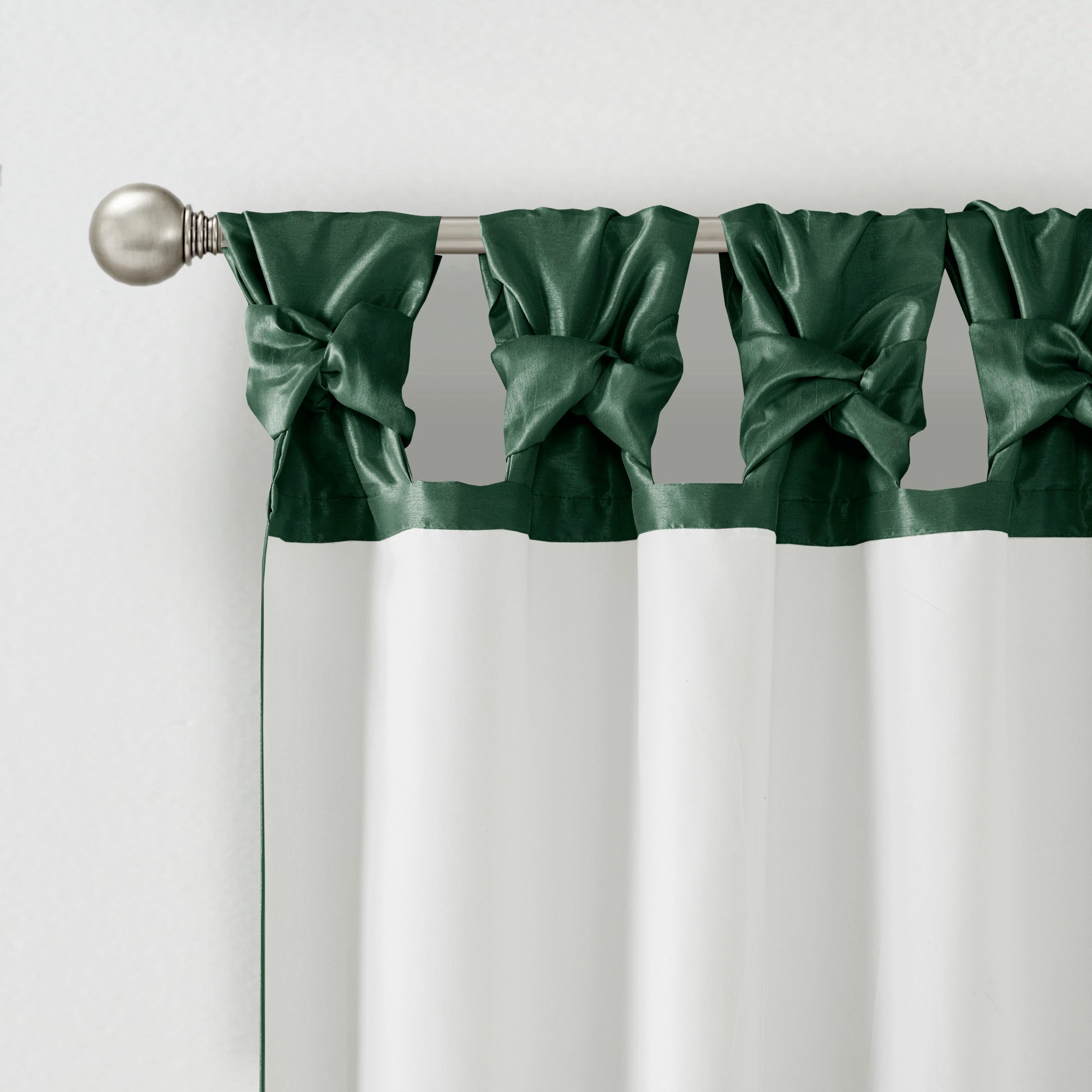 1 PC Twist Tab Lined Window Curtain Panel Green 50x95"