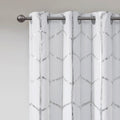 Total Blackout Metallic Print Grommet Top Curtain Panel(Only 1 Pc Panel)