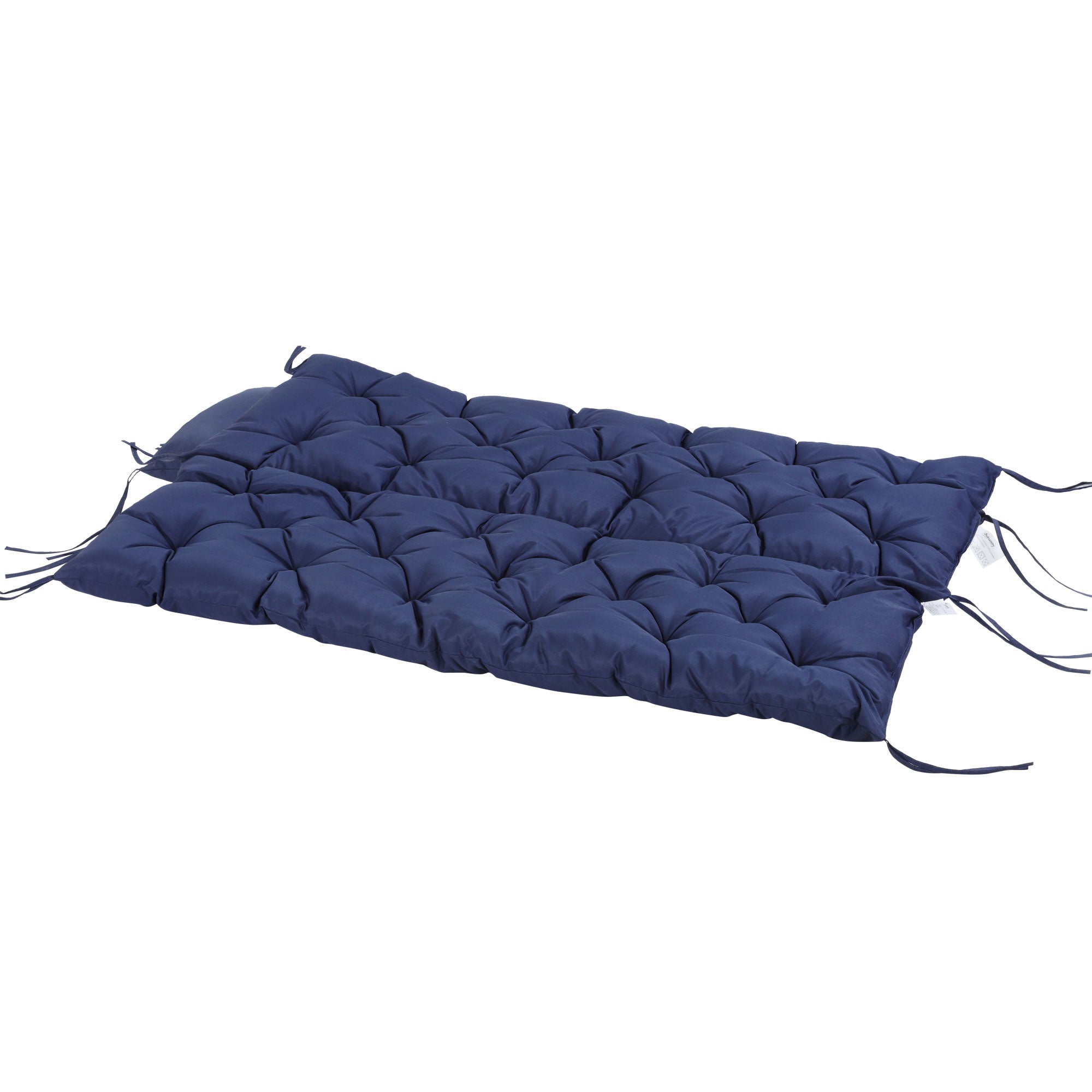 Tufted Bench Cushions for Outdoor Furniture, 3-Seater Replacement for Swing Chair, Patio Sofa/Couch, Overstuffed, Includes Backrest, Dark Blue