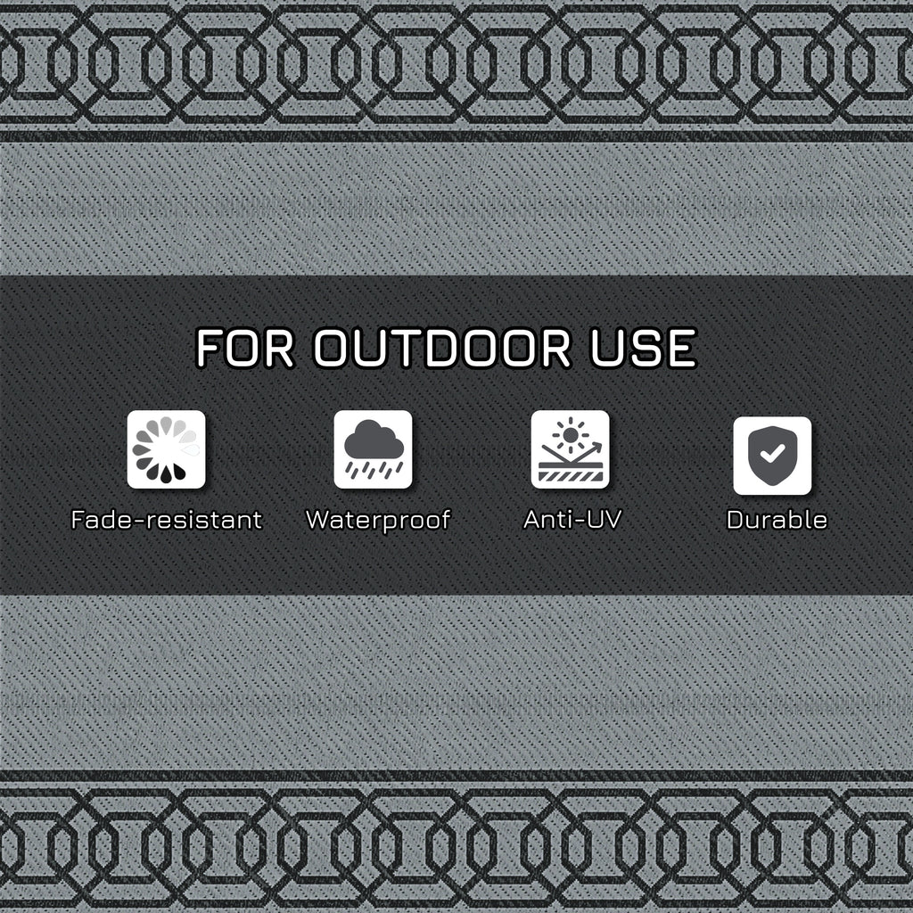 Reversible Outdoor Rug, 9' x 12' Waterproof Plastic Straw Floor Mat, Portable RV Camping Carpet