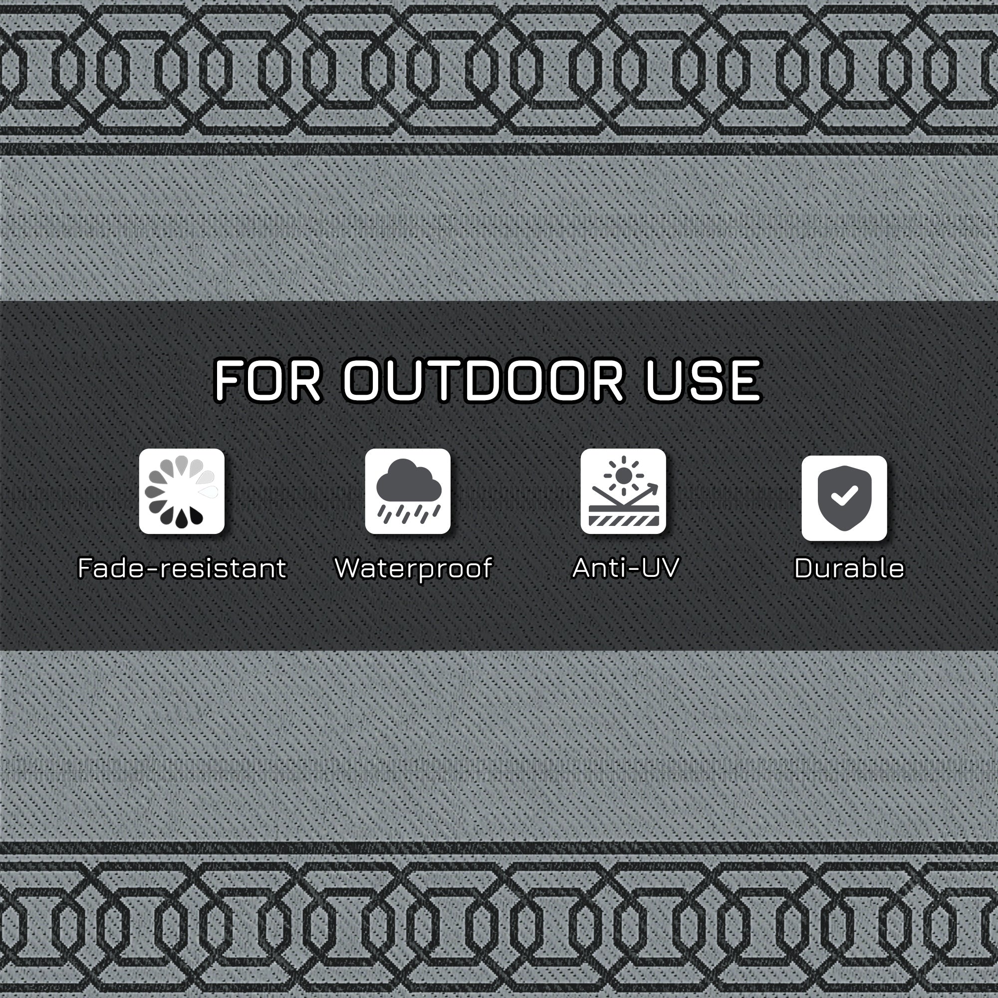 Reversible Outdoor Rug, 9' x 12' Waterproof Plastic Straw Floor Mat, Portable RV Camping Carpet