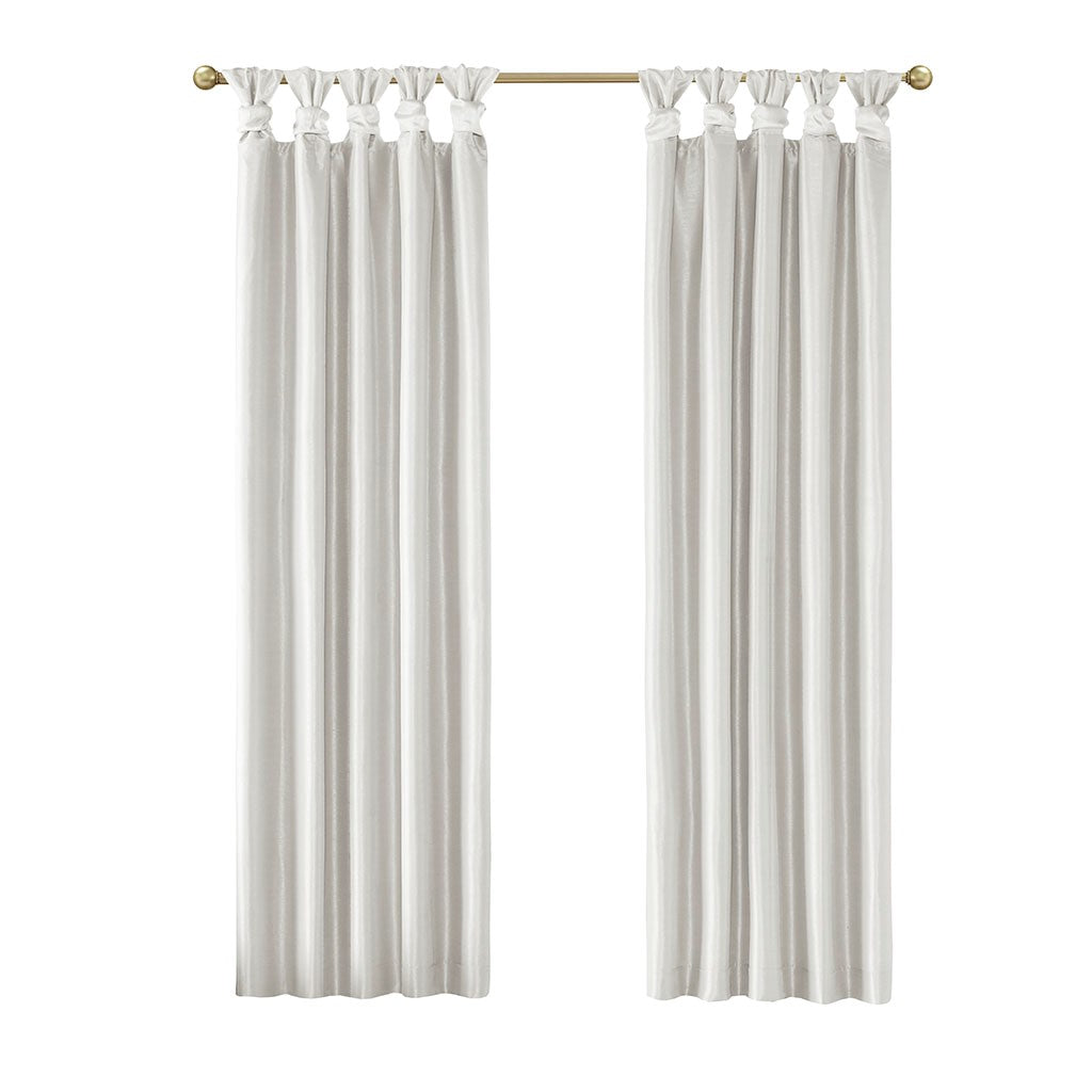 Twist Tab Total Blackout Window Curtain Panel White 50