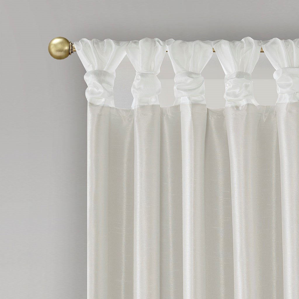 Twist Tab Total Blackout Window Curtain Panel White 50