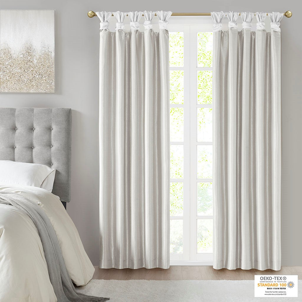 Twist Tab Total Blackout Window Curtain Panel White 50